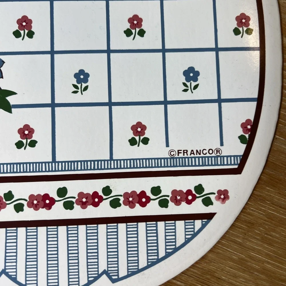 Franco Vinyl Placemats Set of 6 Floral Pink Blue Cottage Core Boho Table Decor